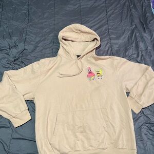 Beige Hoodie with SpongeBob Characters